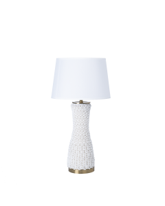 Cueva Cement Iron Table Lamp - White
