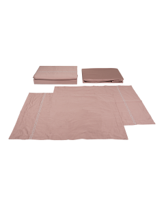 Ruwi Bedding Set 4pcs Gray Pink Cotton