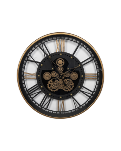 Gear Wall Clock Iron Glass