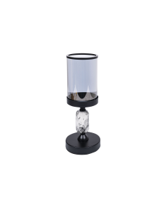 Daslo Candle Holder Black White Glass Ceramic Iron