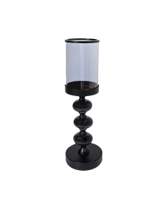 Hasco Candle Holder Black Glass Ceramic Iron