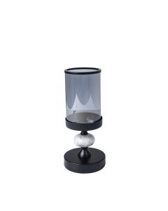 Talco Candle Holder Black White Glass Ceramic Iron