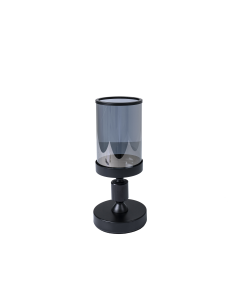 Cisco Candle Holder Black Glass Crystal Iron