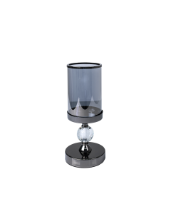 Macad Candle Holder Pearl Black Glass Crystal Iron