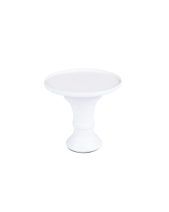Cletus Fragrance Stand White Steel Leather