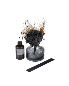 Clemie Fragrance Flowers Black Glass Fabric