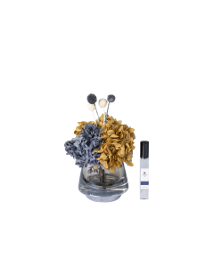 Tambra Fragrance Flowers Gray Blue Glass Fabric