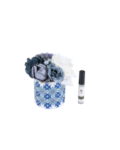 Alelie Fragrance Flowers Blue Glass Fabric