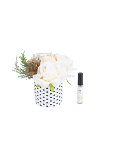 Paula Fragrance Flowers White Glass Fabric