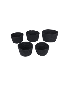 Aiko Storage Basket Black Cotton Thread