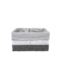 Utomo Storage Basket White Gray Iron Fabric