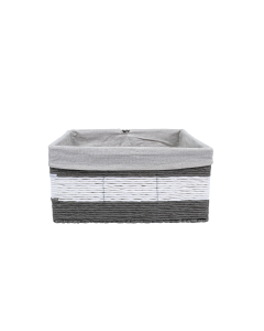 Utomo Storage Basket White Gray Iron Fabric