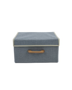 Tru Storage Box Blue Fabric Wood