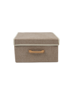 Tru Storage Box Beige Fabric Wood