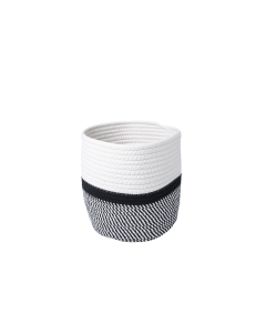 Gaor Storage Basket White Black Cotton Rope