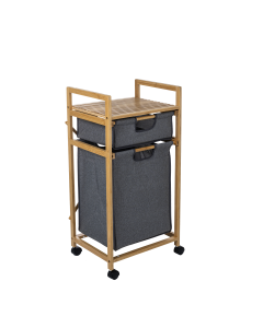 Kemp Laundry Basket Gray Bamboo