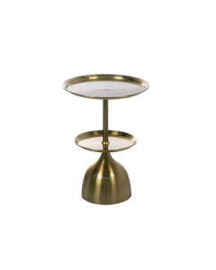 Prague Side Table Green Gold Iron Glass