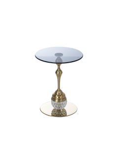 Annick Side Table Gold Iron Glass