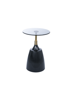 Parigot Side Table Black Gold Iron Glass