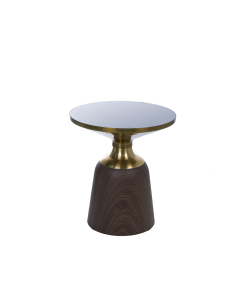 Bologna Side Table Red Gold Iron Glass