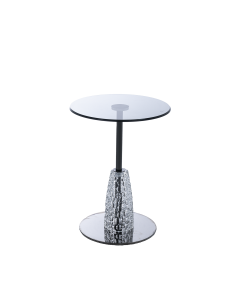 Lisbon Side Table Crystal Titanium Iron Glass