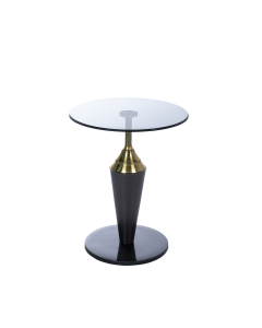 Kolkata Side Table Black Gold Iron Glass