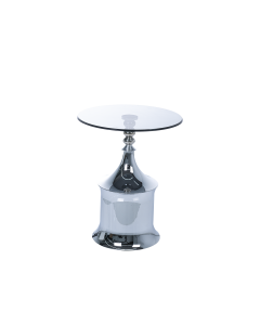Bolzano Side Table Silver Iron Glass