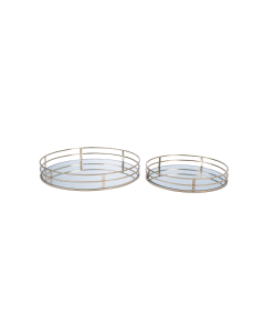 Tehran Tray Gold Iron Glass