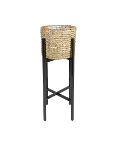 Nerox Plant Pot Brown Wood Iron