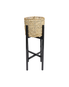 Nerox Plant Pot Brown Wood Iron