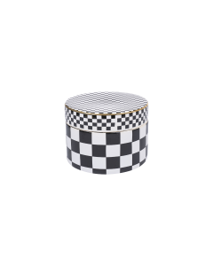Fulvous Storage Jar White Black Ceramic