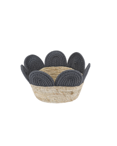 Fomo Storage Basket White Gray Cotton