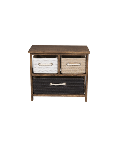 Grok 2 Layer Organiser White Brown Wood Cotton