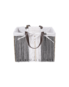 Baize Storage Basket Gray White Cloth Iron