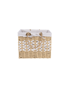 Chivy Storage Basket Beige White Paper Iron