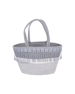Cluca Storage Basket Gray White Cotton