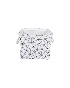 Fanum Storage Basket White Black Cloth Iron