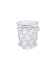 Filum Storage Basket White Black Cloth Iron