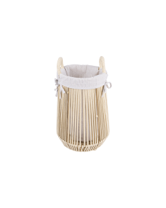 Hokku Laundry Basket Beige Cotton Iron