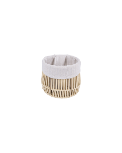 Iroko Laundry Basket Beige Cotton Iron