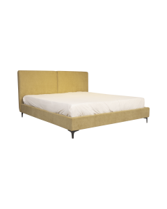 Beas King Bed Chrome Yellow Wood