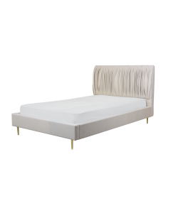 Paille Single Bed Light Gray Wood