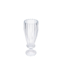Yin Vase Glass Clear White