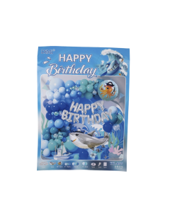 Shark Birthday Balloons Multi-Color