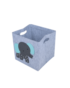 Tavo Elephant Fabric Storage Box - Blue