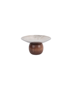Wanjie Steel Wood Table Decor - Brown Silver