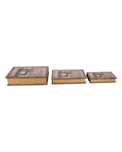 Zea 3pcs Book Box Leather