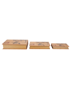 Zea 3pcs Book Box Leather