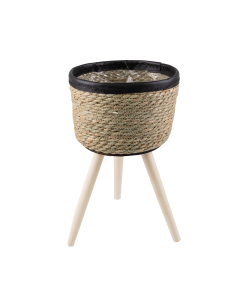Jieshi Wood Metal Plant Pot
