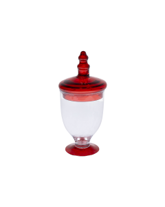 Bakaji Sweet Glass Jar - Red